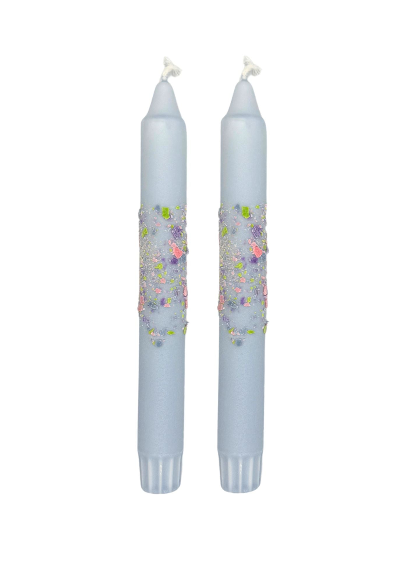 Confetti Candles, set of 2, light blue