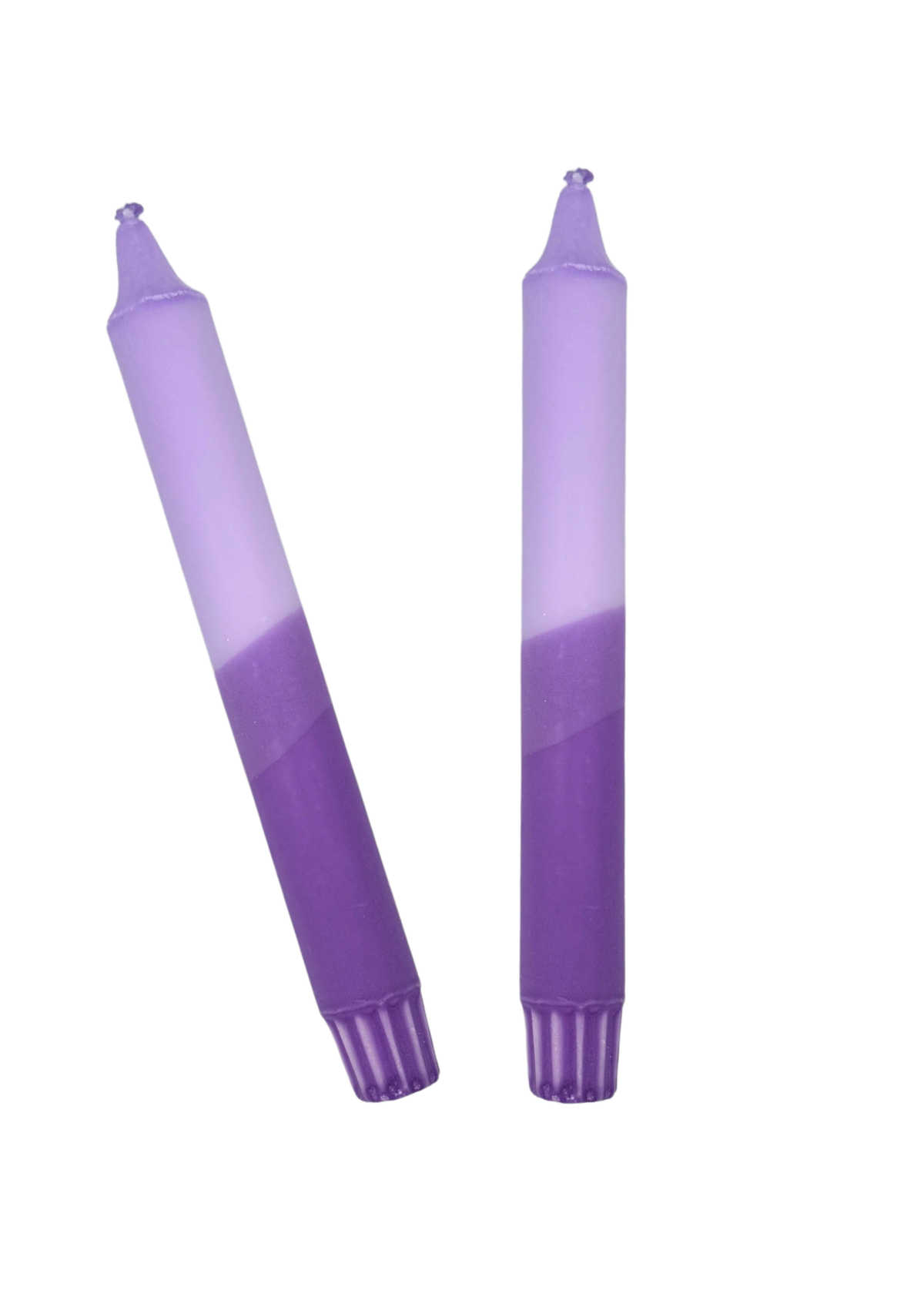 Autumn dip dye candles, set of 2, purple