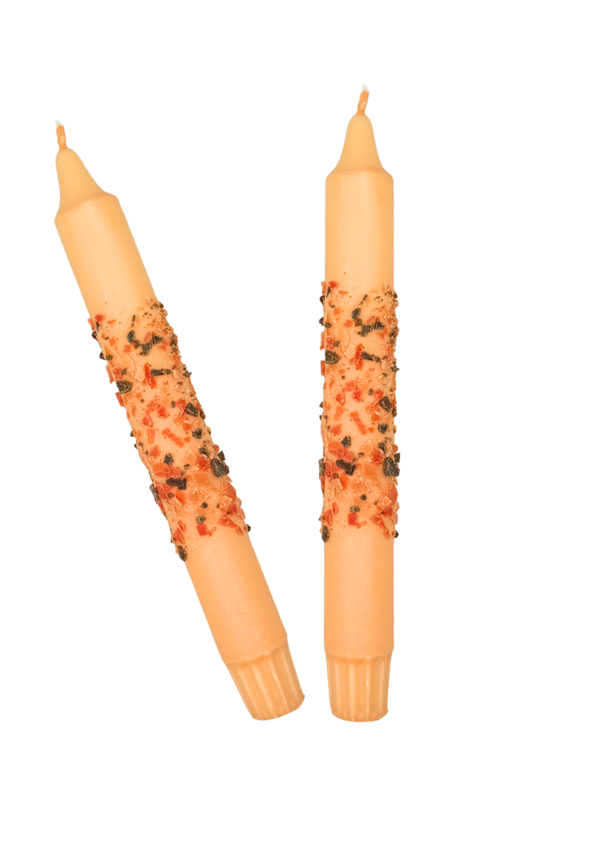 Autumn confetti candles, set of 2, creme