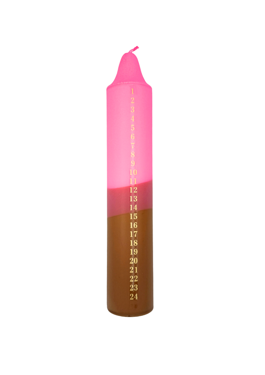 Advent candle brown/pink